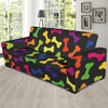 Dog Bone Neon Color Pattern Print Design 02 Sofa Slipcover