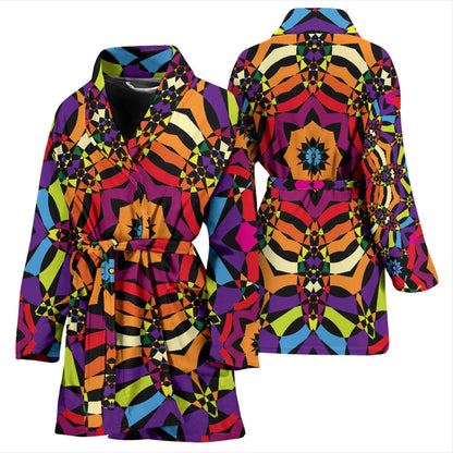 Kaleidoscope Pattern Print Design 01 Women Bathrobe