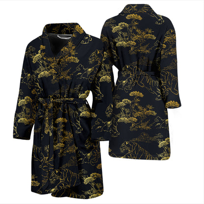 Tiger Japan Style Print Design LKS305 Men Bathrobe