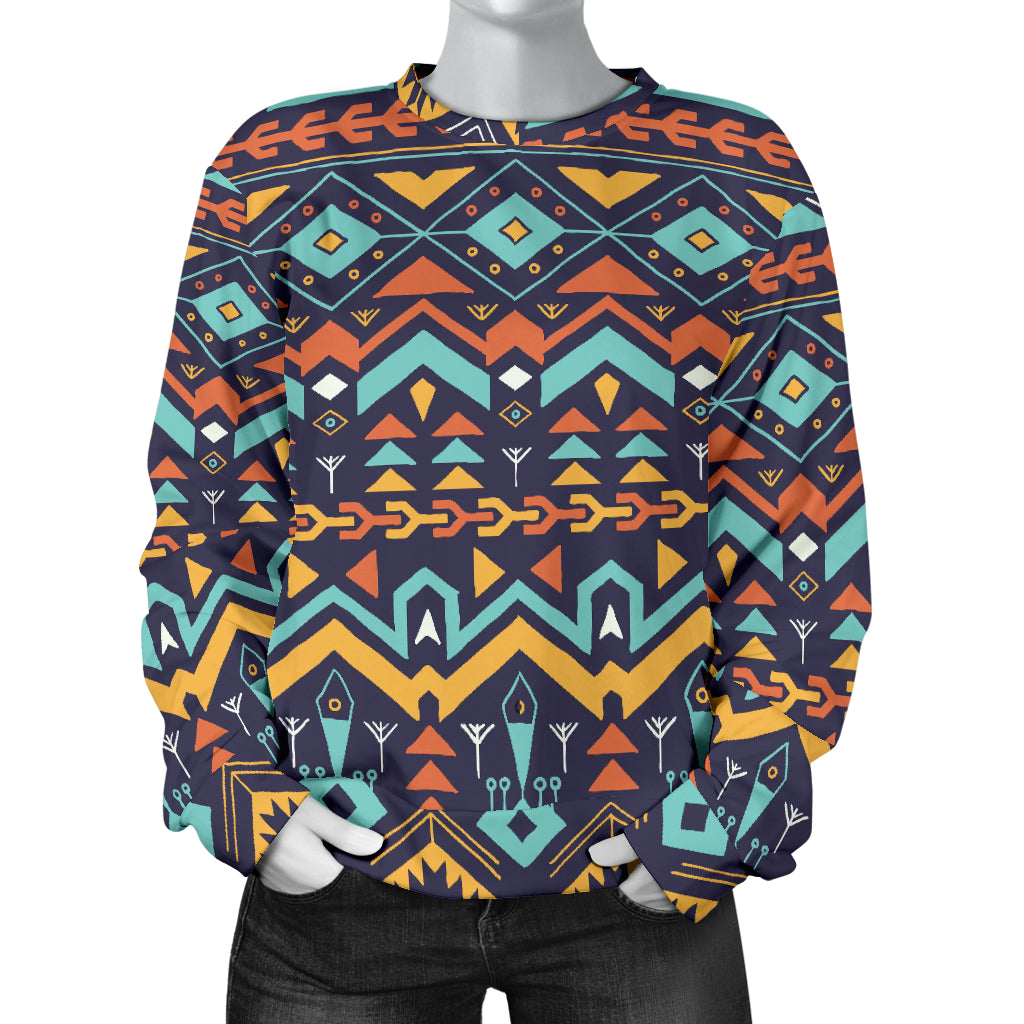 Aztec Style Print Pattern Women Long Sleeve Sweatshirt