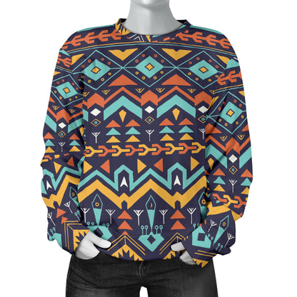 Aztec Style Print Pattern Women Long Sleeve Sweatshirt