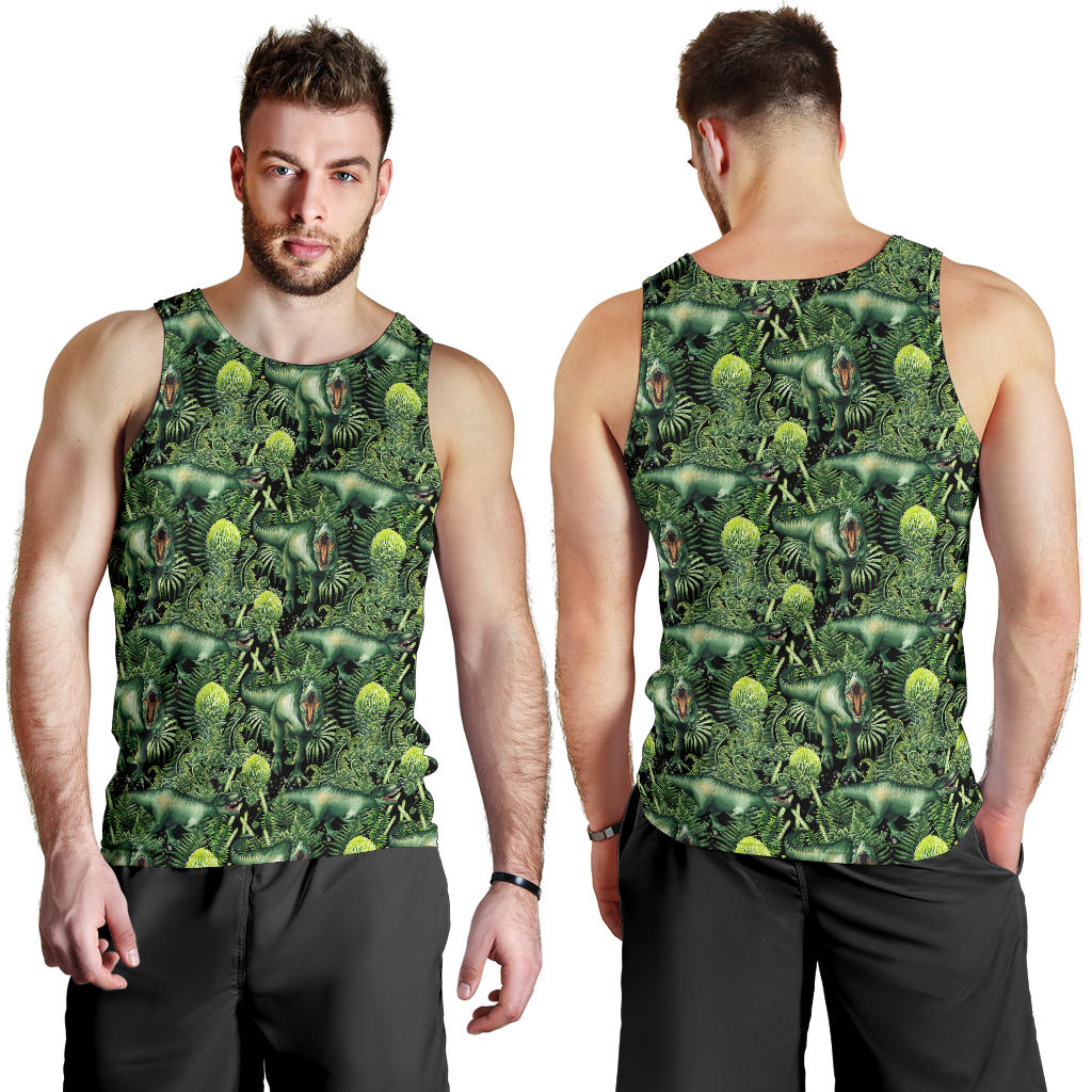 Dinosaur T Rex Print Pattern Men Tank Top