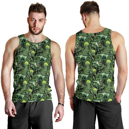 Dinosaur T Rex Print Pattern Men Tank Top