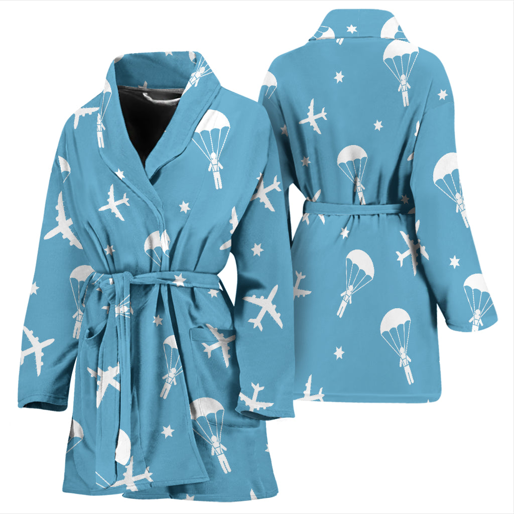 Skydiver Print Design LKS303 Women Bathrobe