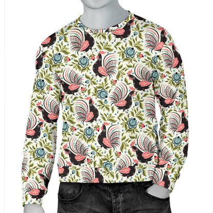Rooster Print Design Men Long Sleeve Sweatshirt