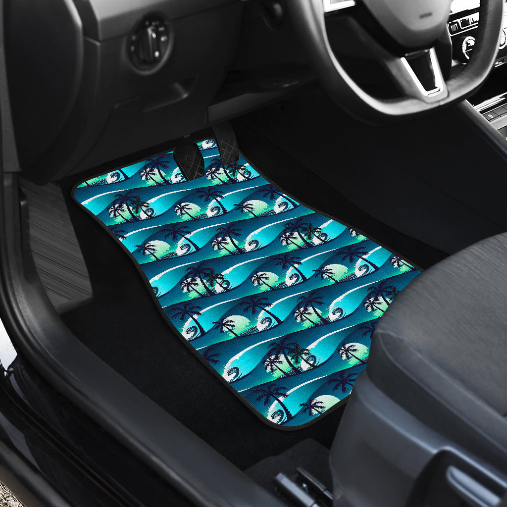 Beach Wave Design Print Car Floor Mats Front Back