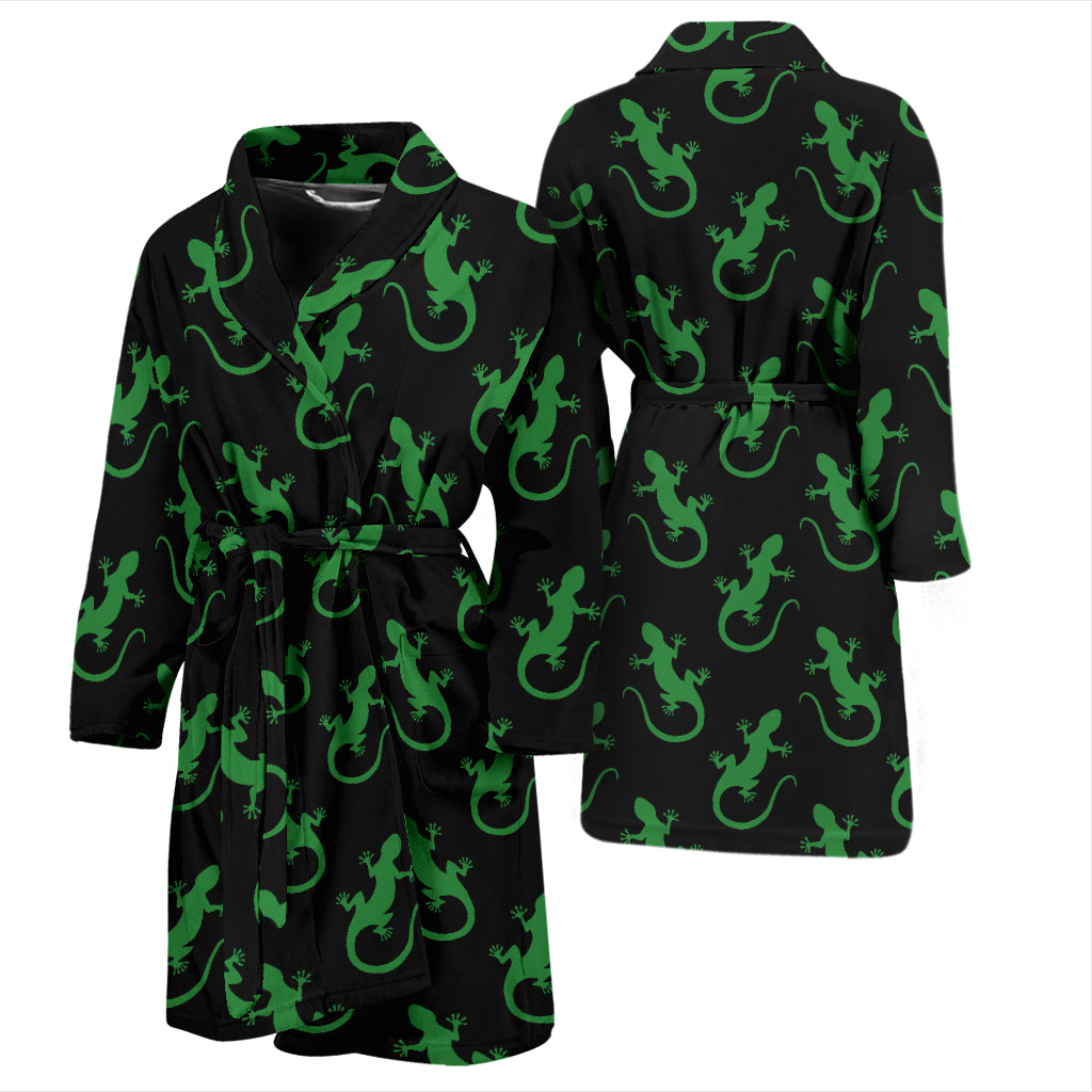 lizard Print Design LKS401 Men Bathrobe