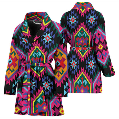 Mexican Pattern Print Design 02 Women Bathrobe