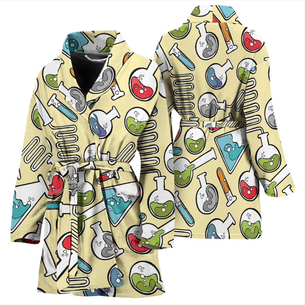 Chemical Pattern Print Design 04 Women Bathrobe