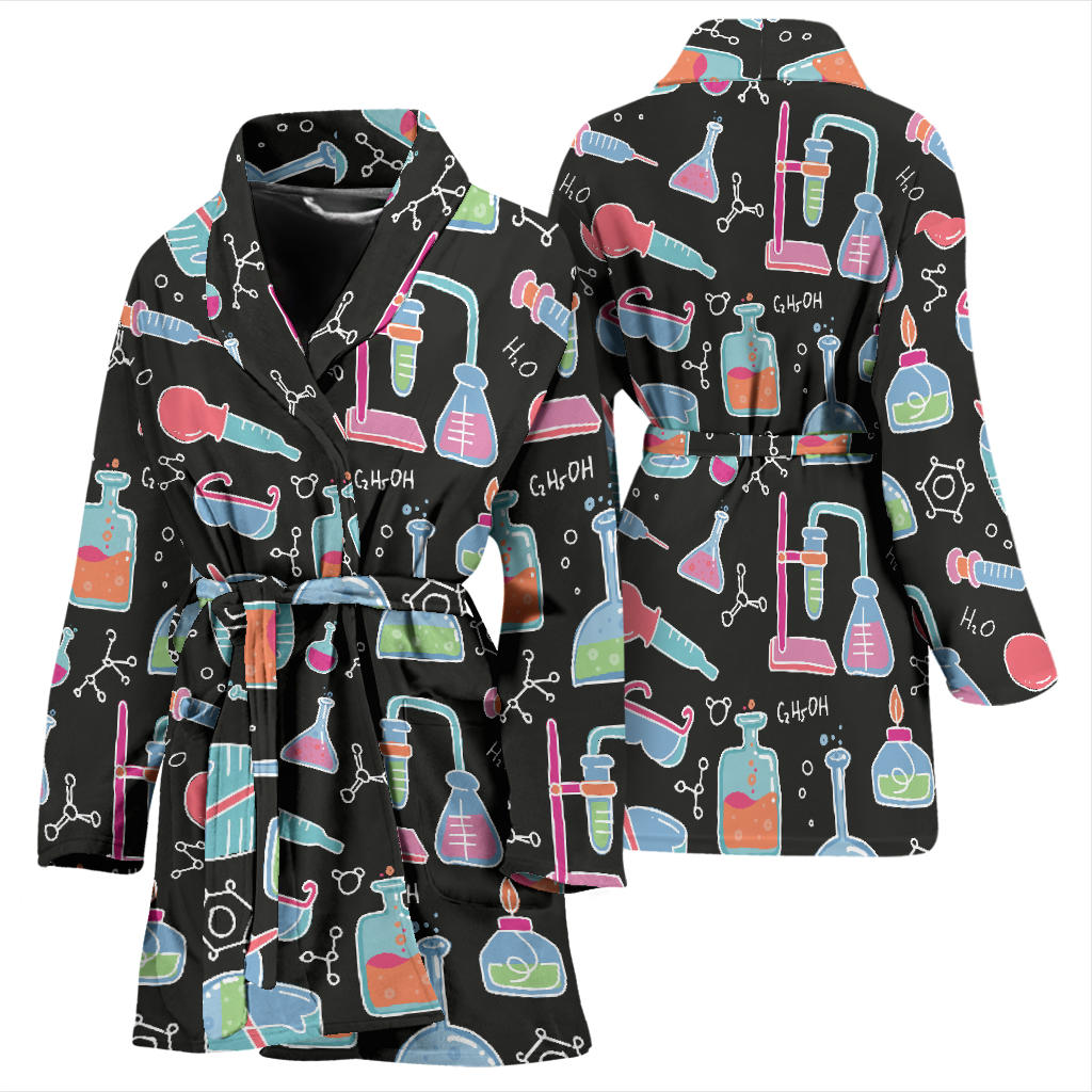 Chemical Pattern Print Design 06 Women Bathrobe