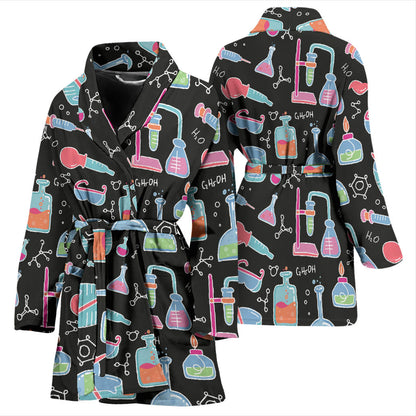 Chemical Pattern Print Design 06 Women Bathrobe