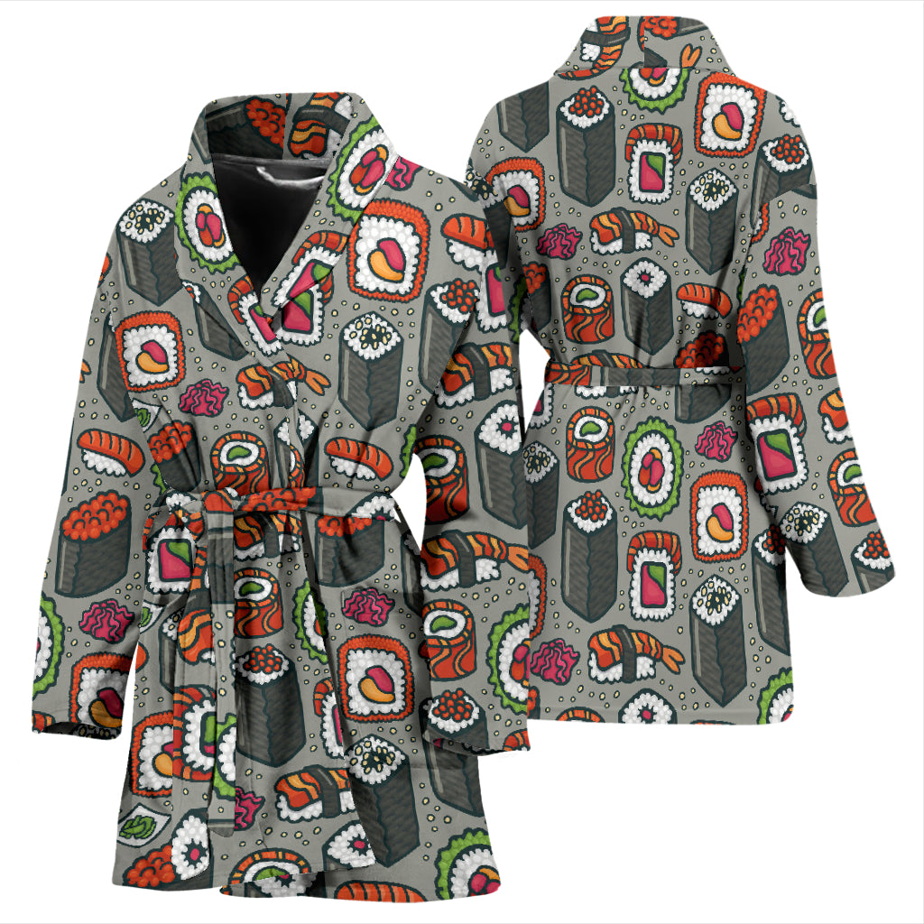 Sushi Print Design LKS301 Women Bathrobe