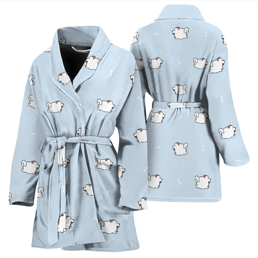 Samoyeds Print Design LKS302 Women Bathrobe