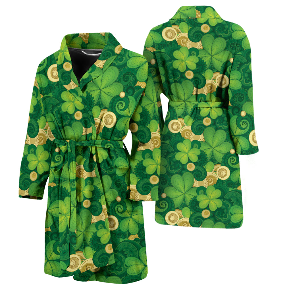 Shamrock Print Design LKS301 Men Bathrobe