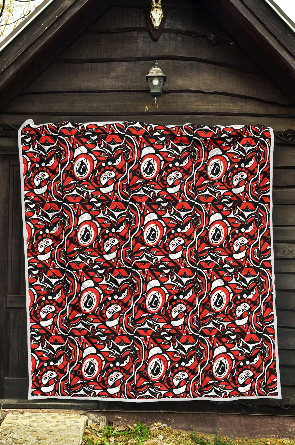 Native North American Themed Print Quilt Bedspread