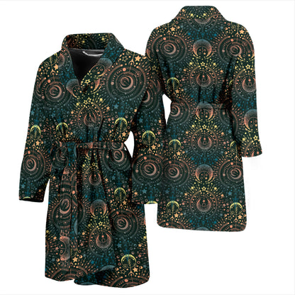 Sun Moon Print Design LKS307 Men Bathrobe