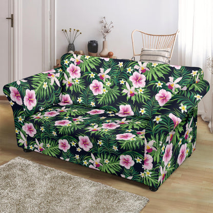 Hibiscus Tropical Print Design LKS309 Loveseat Couch Slipcover