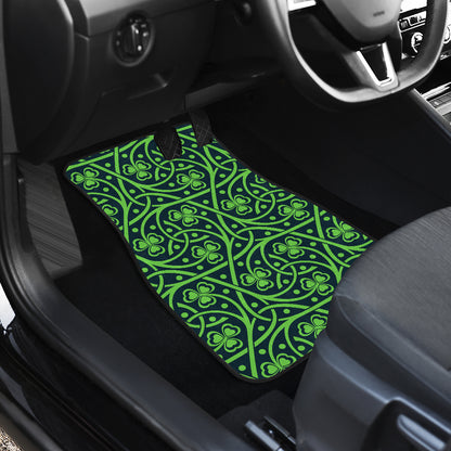 Shamrock Themed Print Car Floor Mats Front Back