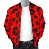 Leopard Red Skin Print Men Bomber Jacket