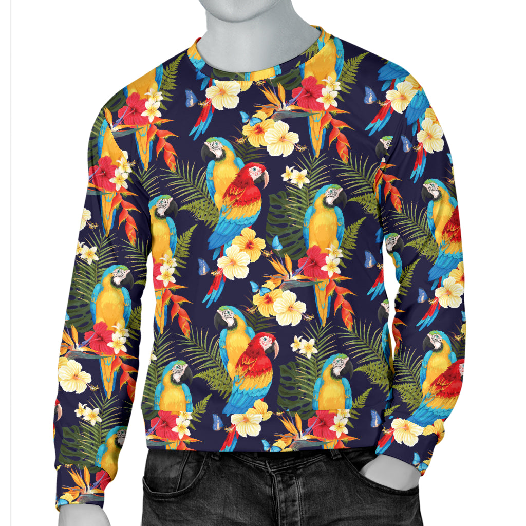 Parrot Themed Design Men Long Sleeve Sweatshirt