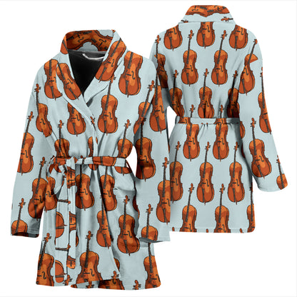 Violin Print Design LKS406 Women Bathrobe