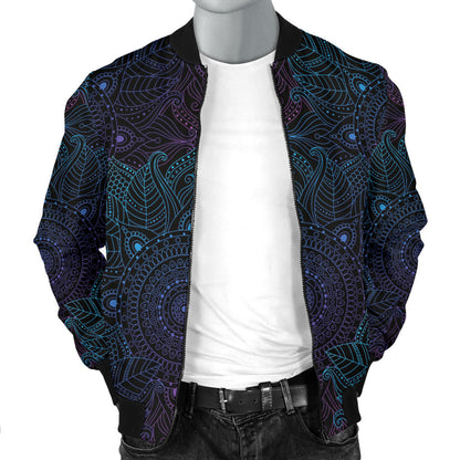 Boho Floral Mandala Men Bomber Jacket