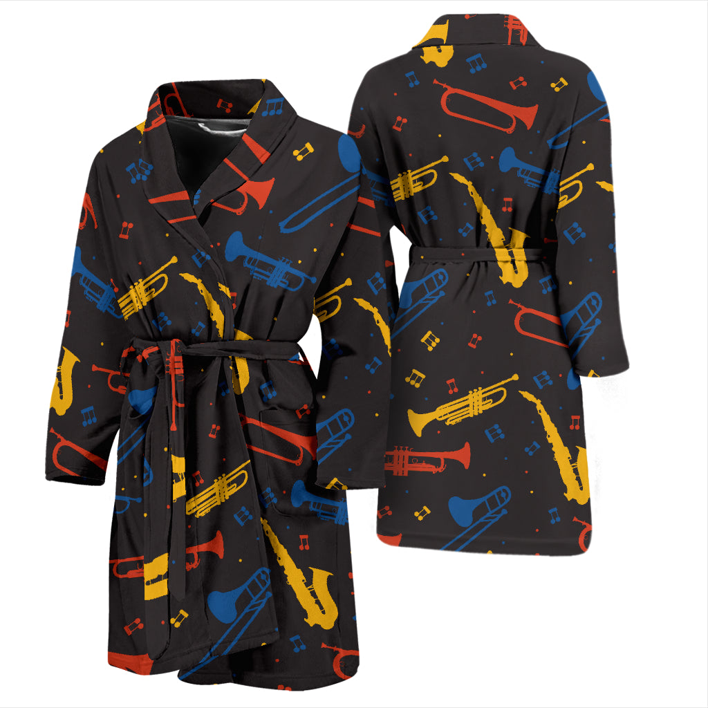 Saxophone Print Design LKS407 Men Bathrobe