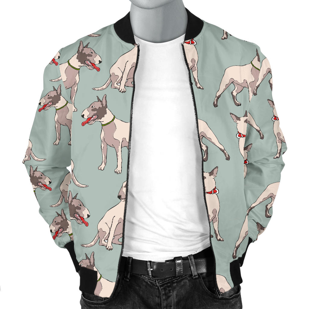 Bull Terrier Cute Print Pattern Men Bomber Jacket