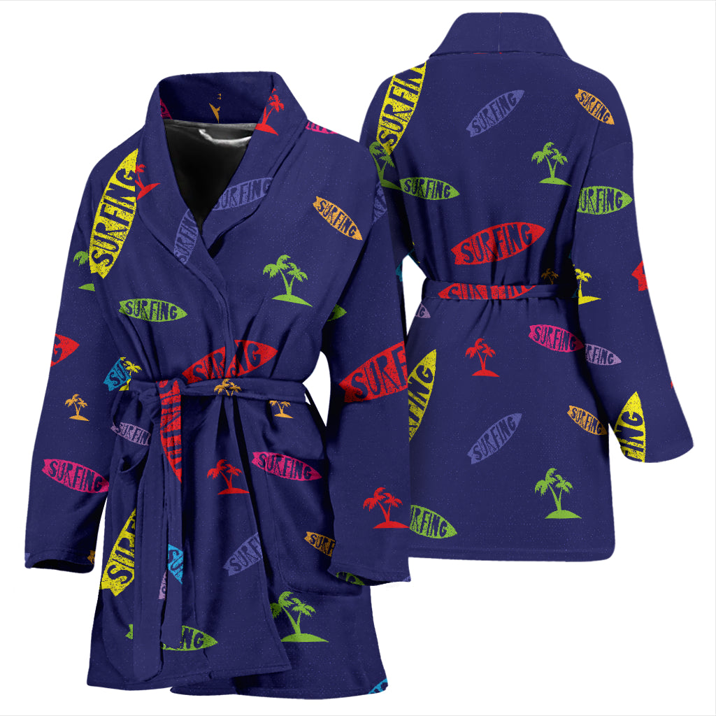 Surfboard Print Design LKS305 Women Bathrobe