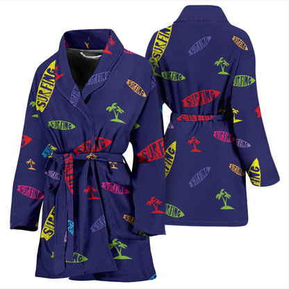 Surfboard Print Design LKS305 Women Bathrobe