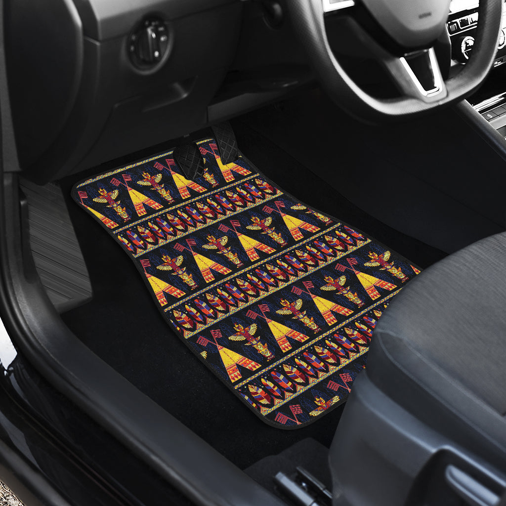 Totem Pole Design Car Floor Mats Front Back