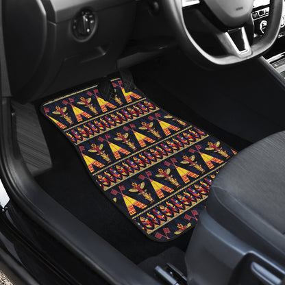Totem Pole Design Car Floor Mats Front Back