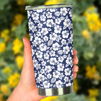 Hibiscus Blue Hawaiian Flower Style Tumbler