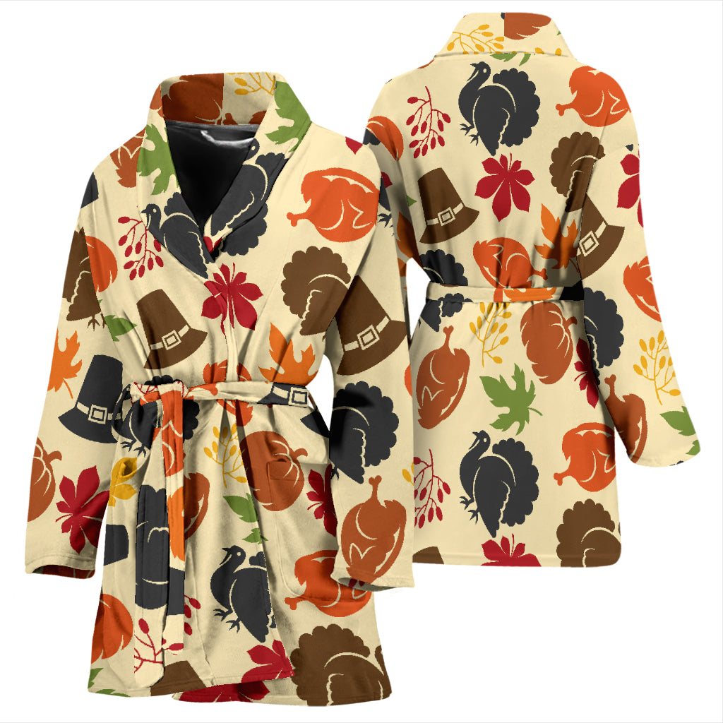 Thanksgiving Print Design LKS303 Women Bathrobe