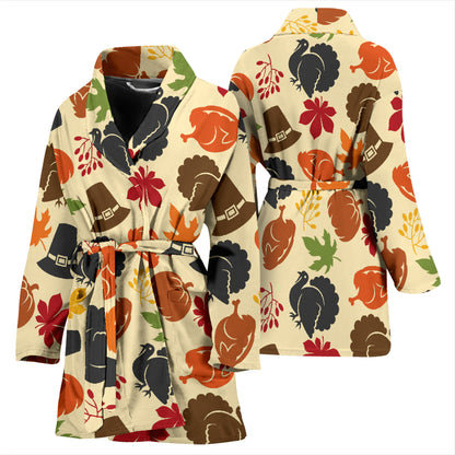Thanksgiving Print Design LKS303 Women Bathrobe