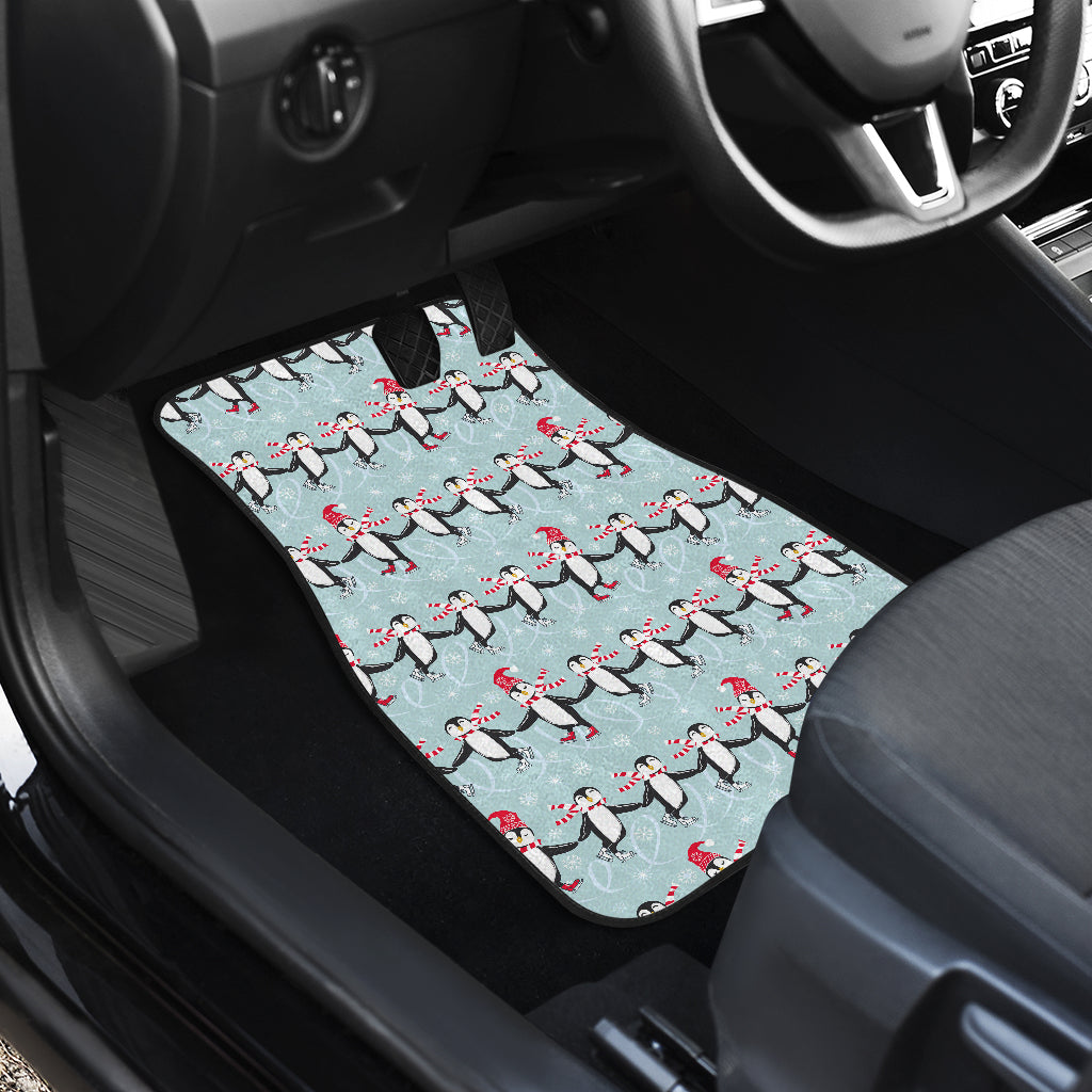 Penguin Sking Design Car Floor Mats Front Back