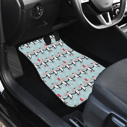 Penguin Sking Design Car Floor Mats Front Back