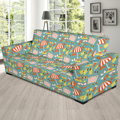 Beach Scene Pattern Print Design 02 Sofa Slipcover