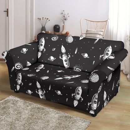 Space Rocket Print Design LKS303 Loveseat Couch Slipcover
