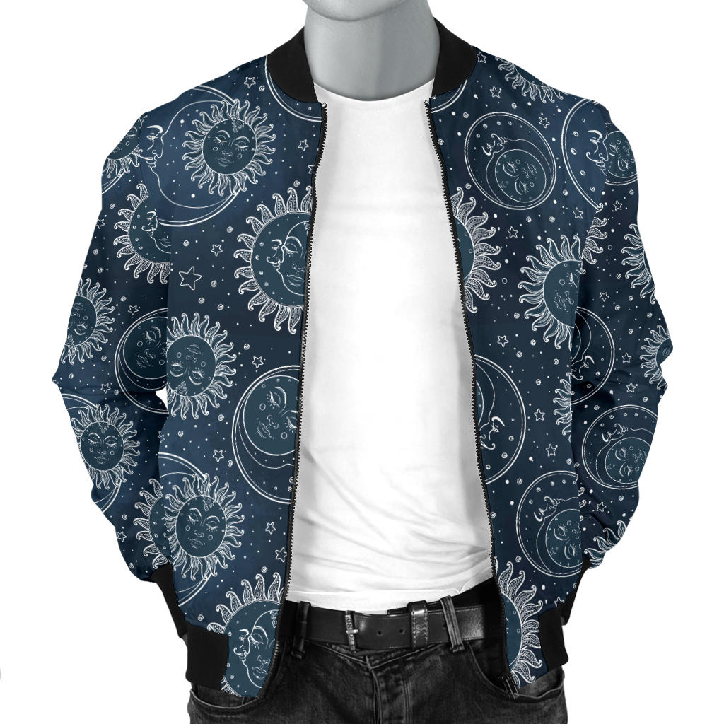 Sun Moon Tattoo Design Themed Print Men Bomber Jacket