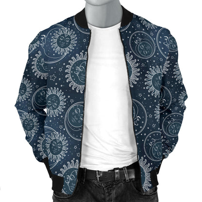 Sun Moon Tattoo Design Themed Print Men Bomber Jacket