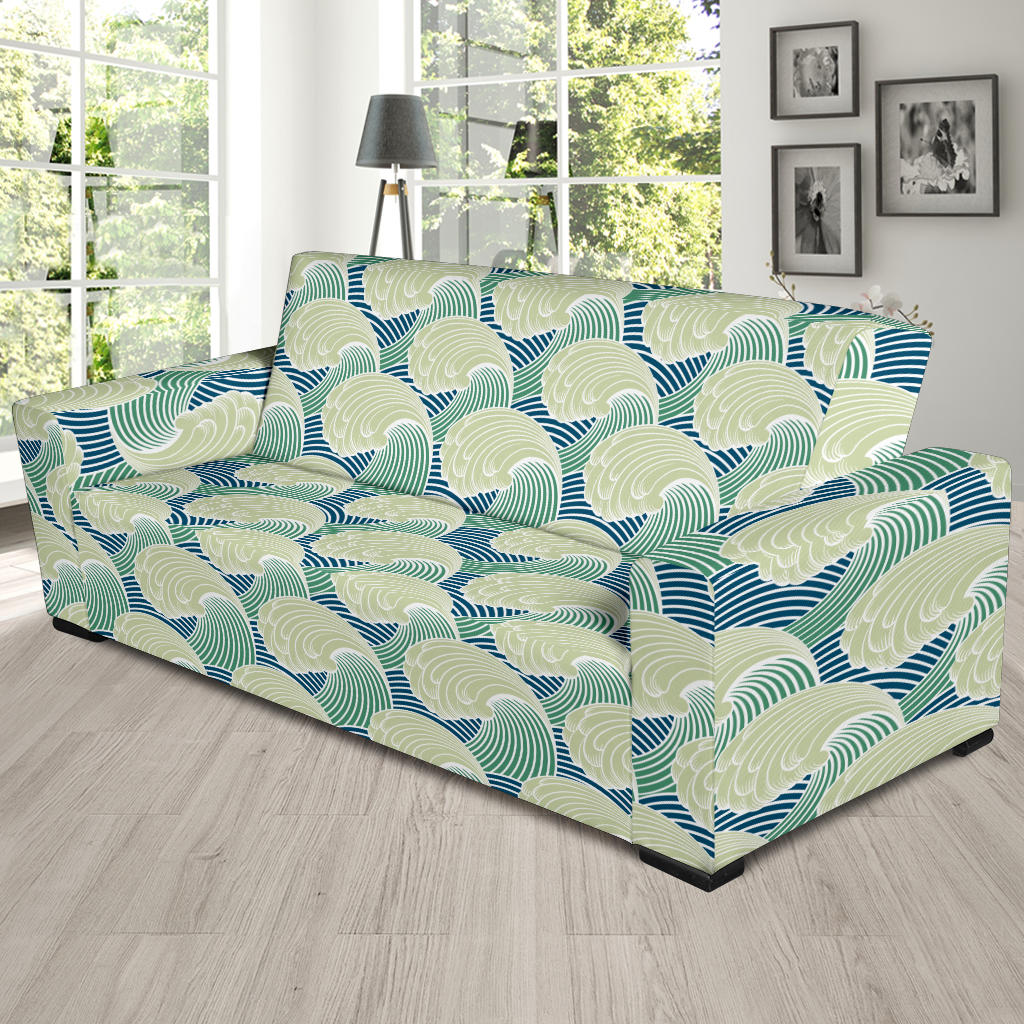 Wave Japan Style Print Design LKS302 Sofa Slipcover