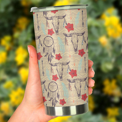 Native Buffalo Head Themed Design Print Tumbler
