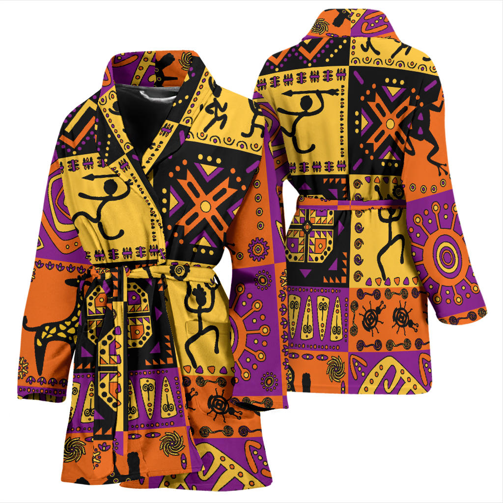 African Pattern Print Design 02 Women Bathrobe
