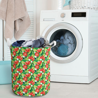 Vegan Salad Themed Design Print Laundry Basket