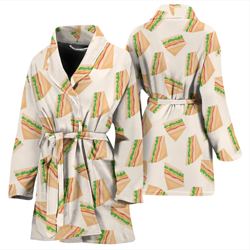 Sandwich Print Design LKS301 Women Bathrobe