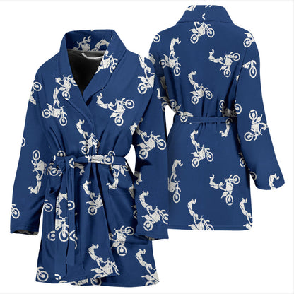 Motocross Pattern Print Design 01 Women Bathrobe
