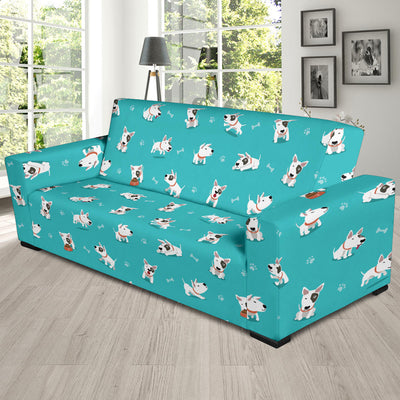 Bull Terriers Pattern Print Design 07 Sofa Slipcover