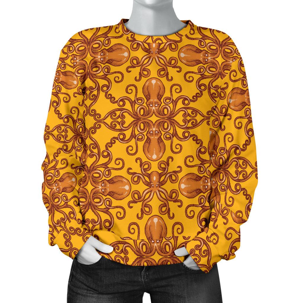 Octopus Background Design Print Women Long Sleeve Sweatshirt