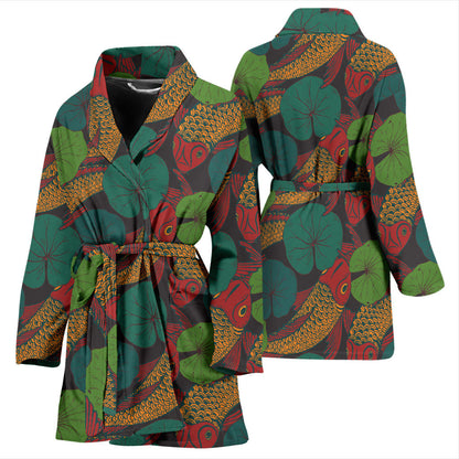 KOI Fish Pattern Print Design 01 Women Bathrobe